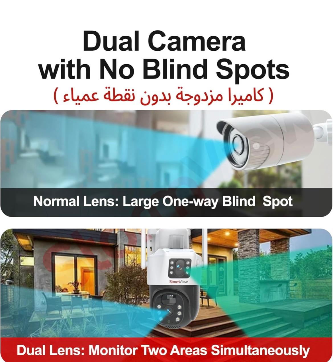 StormView dual lens — monitor two areas with no blind spots
